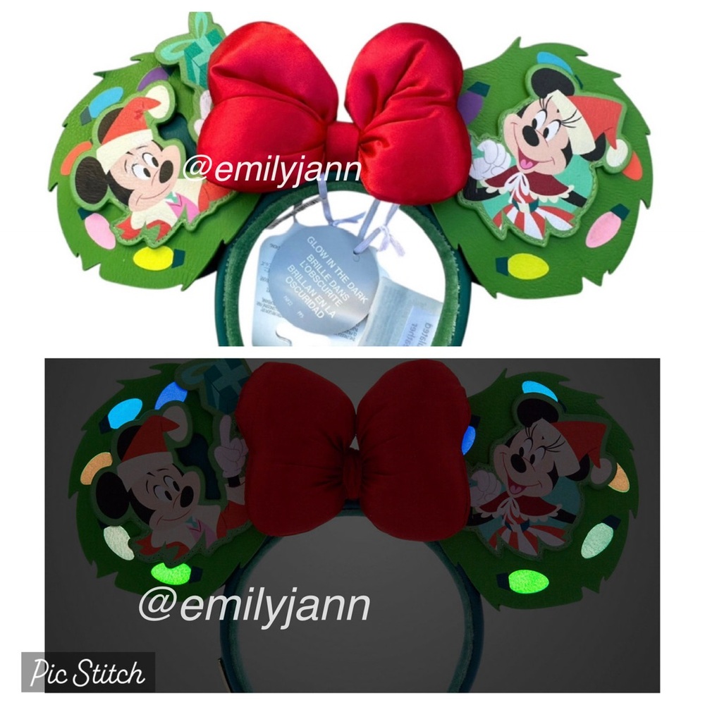 Mickey💚and Minnie Mouse Glow in the Dark Ears Headband